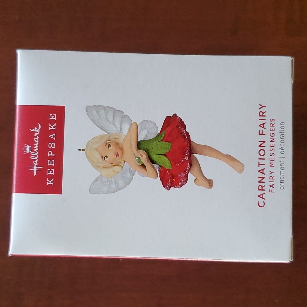 NEW IN BOX Hallmatk Carnation Fairy Ornament